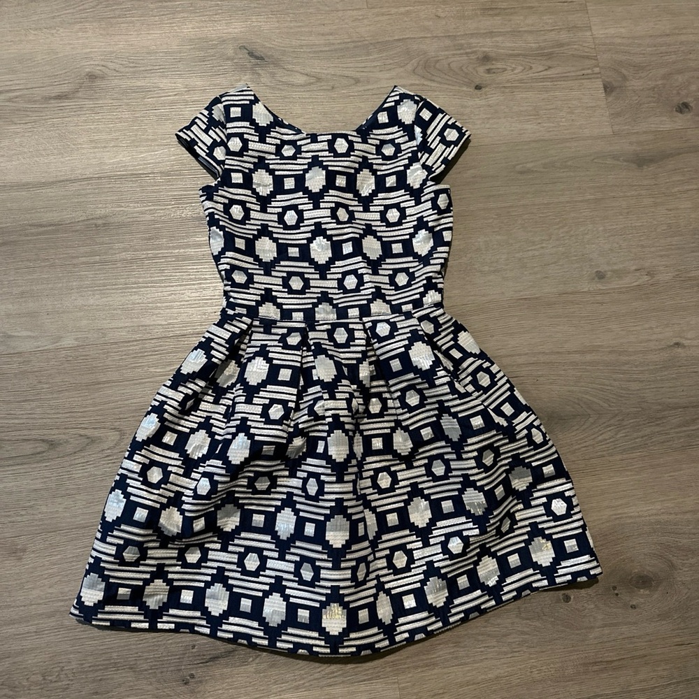 Crazy 8 Party Holliday Dress Silver/Navy Size 10